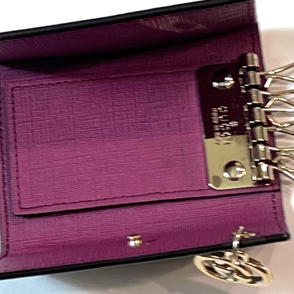 Gucci GG Print Key Case Brown PVC Gold-Tone GG Charm -Six Rings Authentic - Picture 7 of 14